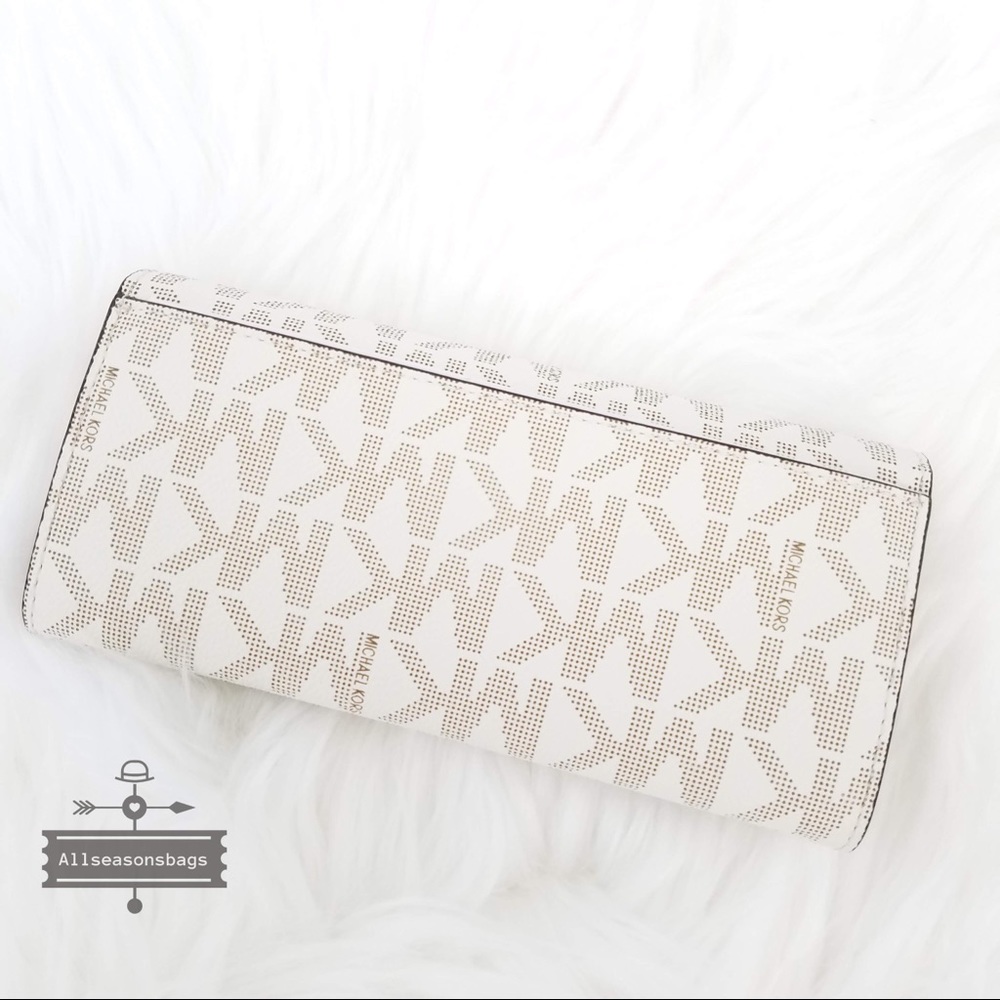 Michael Kors Jet set Carryall Wallet Vanilla Acorn - Picture 2 of 6